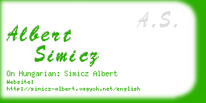 albert simicz business card